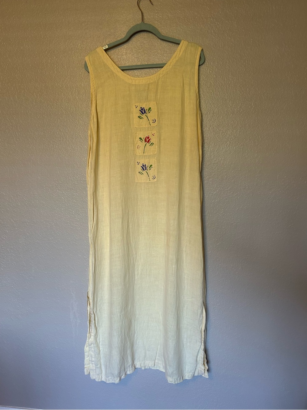 C.C. Collection Yellow Linen Sleeveless Maxi Dress XL
